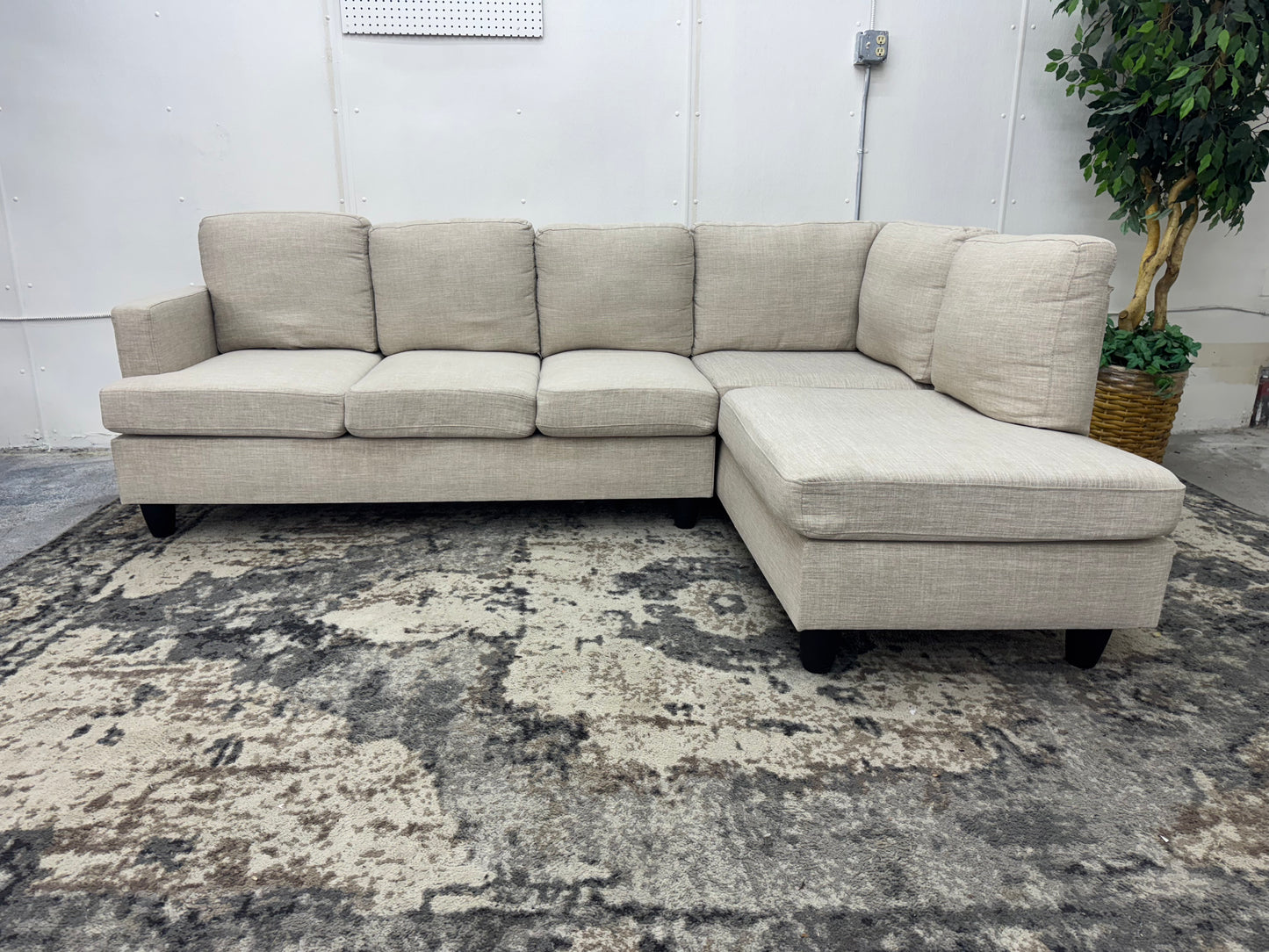 Beige L Shape Sectional Couch