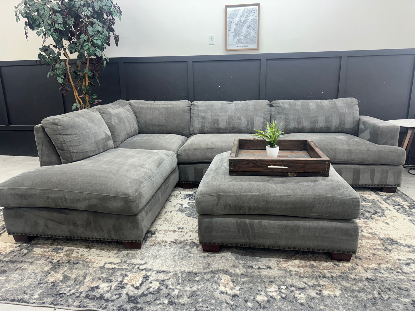 Gorgeous Gray Costco Penelope Sectional Couch and Ottoman