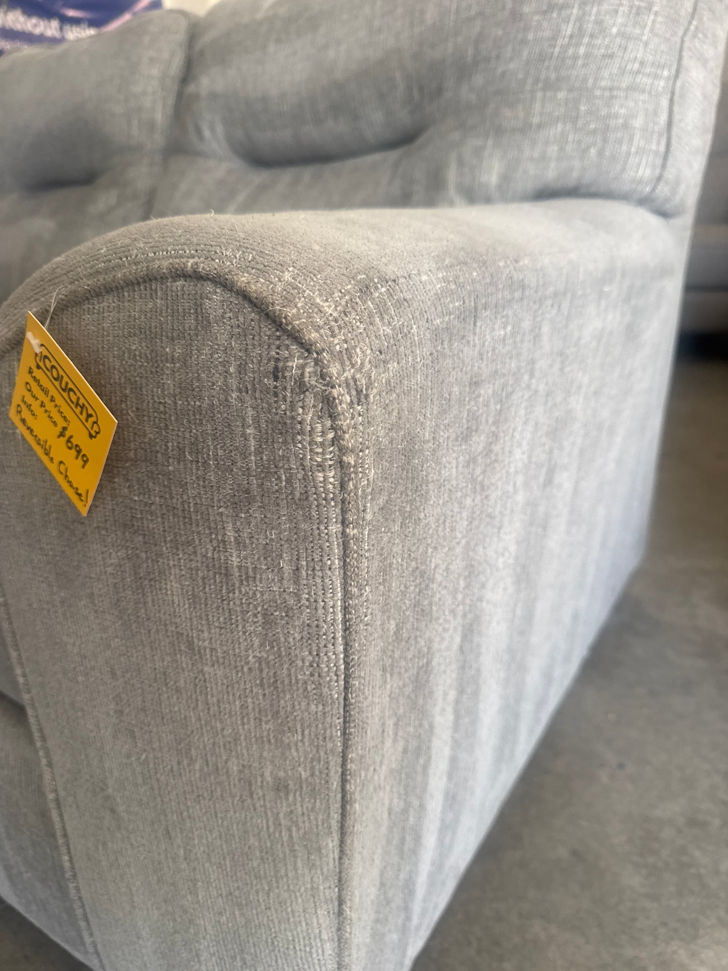 Gray U-Shape Sectional with Reversible Chaise