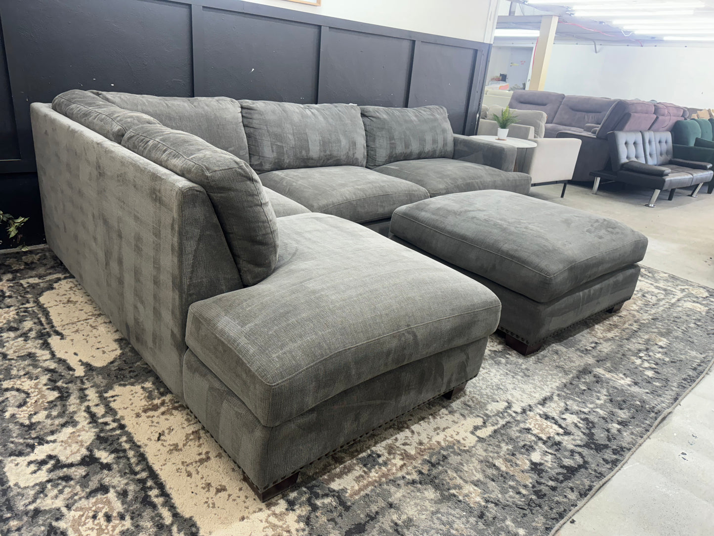Gorgeous Gray Costco Penelope Sectional Couch and Ottoman