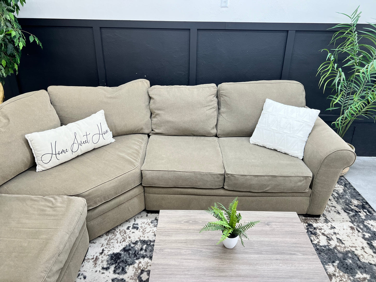 Large Gray / Brown Corner Sectional Couch