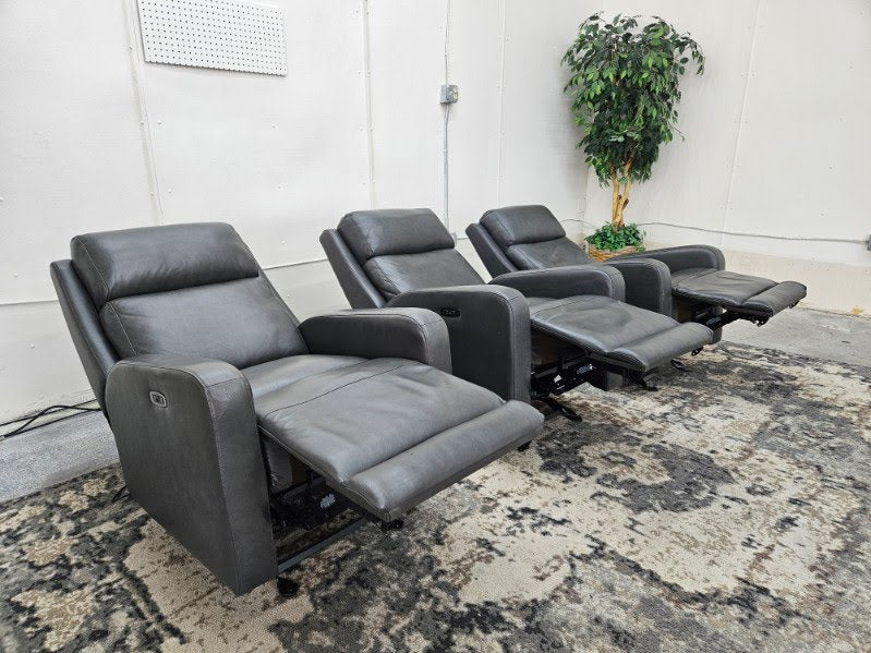 Stunning Gray Leather Recliner Chair (Price is each - many in stock!)
