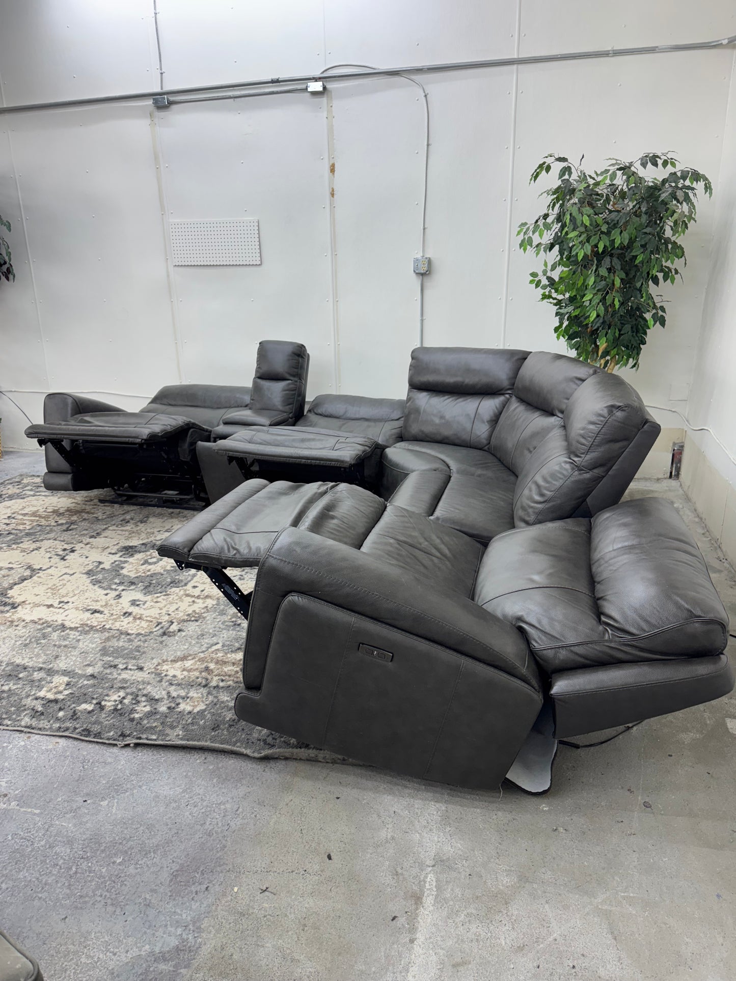 Leather Gray 6-Piece “Wylder” Modular Costco Sectional Couch