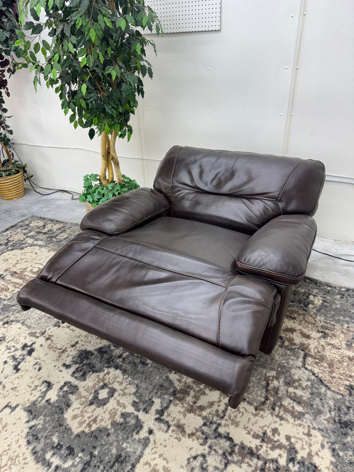 Brown Leather Armchair Recliner