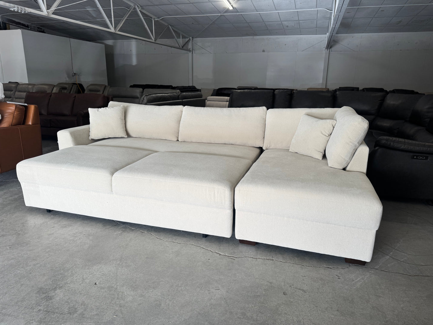Brand New Beige Thomasville Sleeper Sectional with Chaise