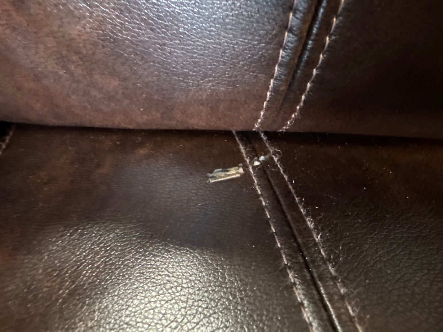 Brown Durablend Leather L Shape Sectional