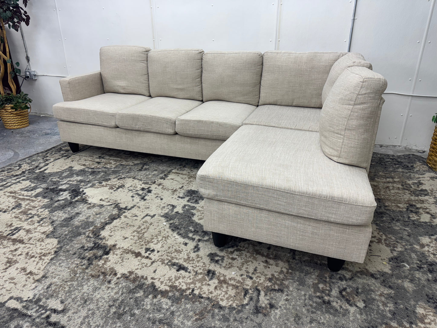Beige L Shape Sectional Couch