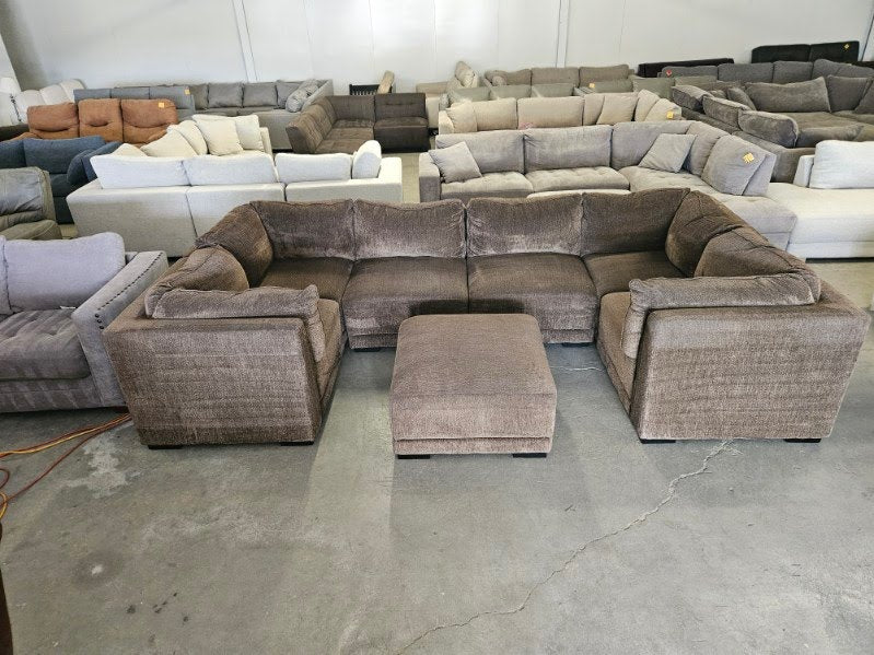 Brown 7-Piece Modular Sectional Sofa