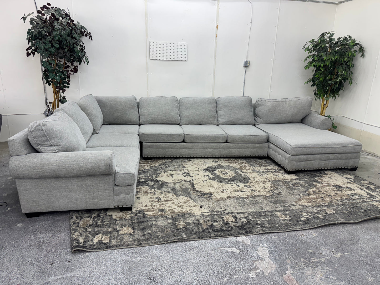 Light Gray U Shape Sectional Couch