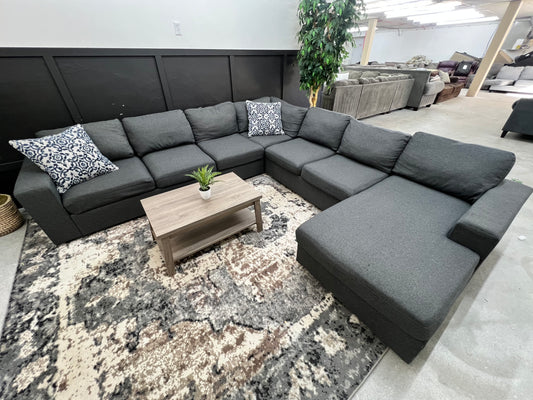 Gigantic Modular Charcoal Gray Sectional Couch