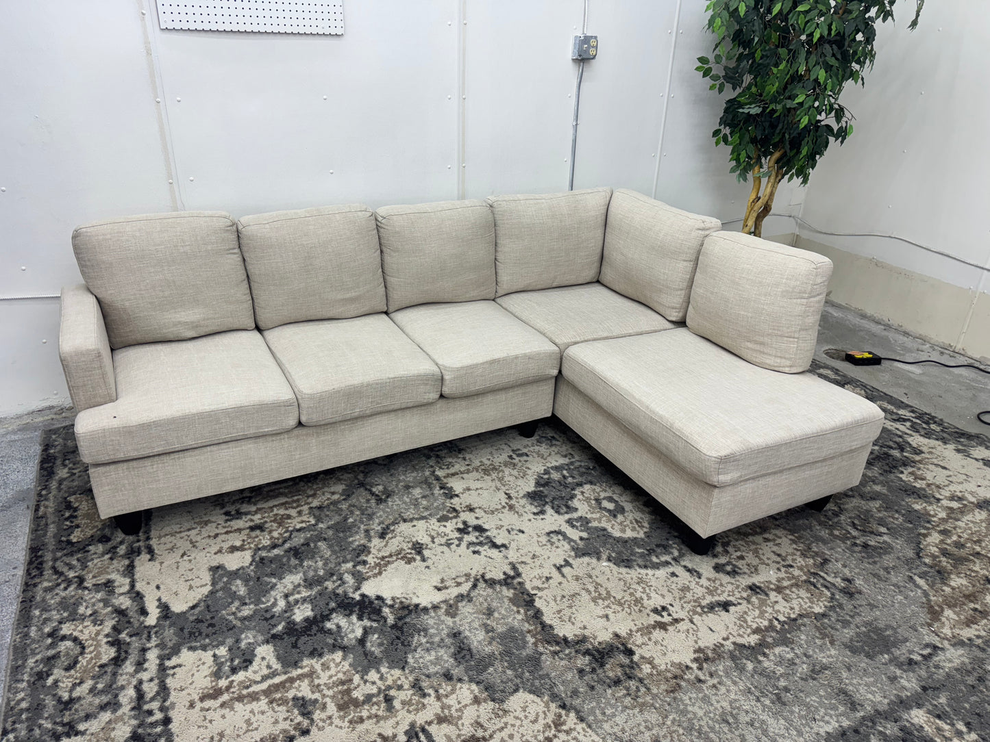 Beige L Shape Sectional Couch