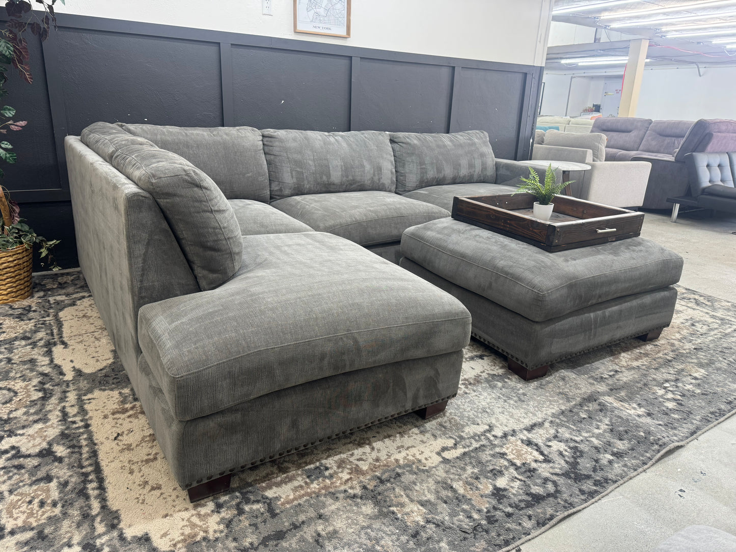 Gorgeous Gray Costco Penelope Sectional Couch and Ottoman