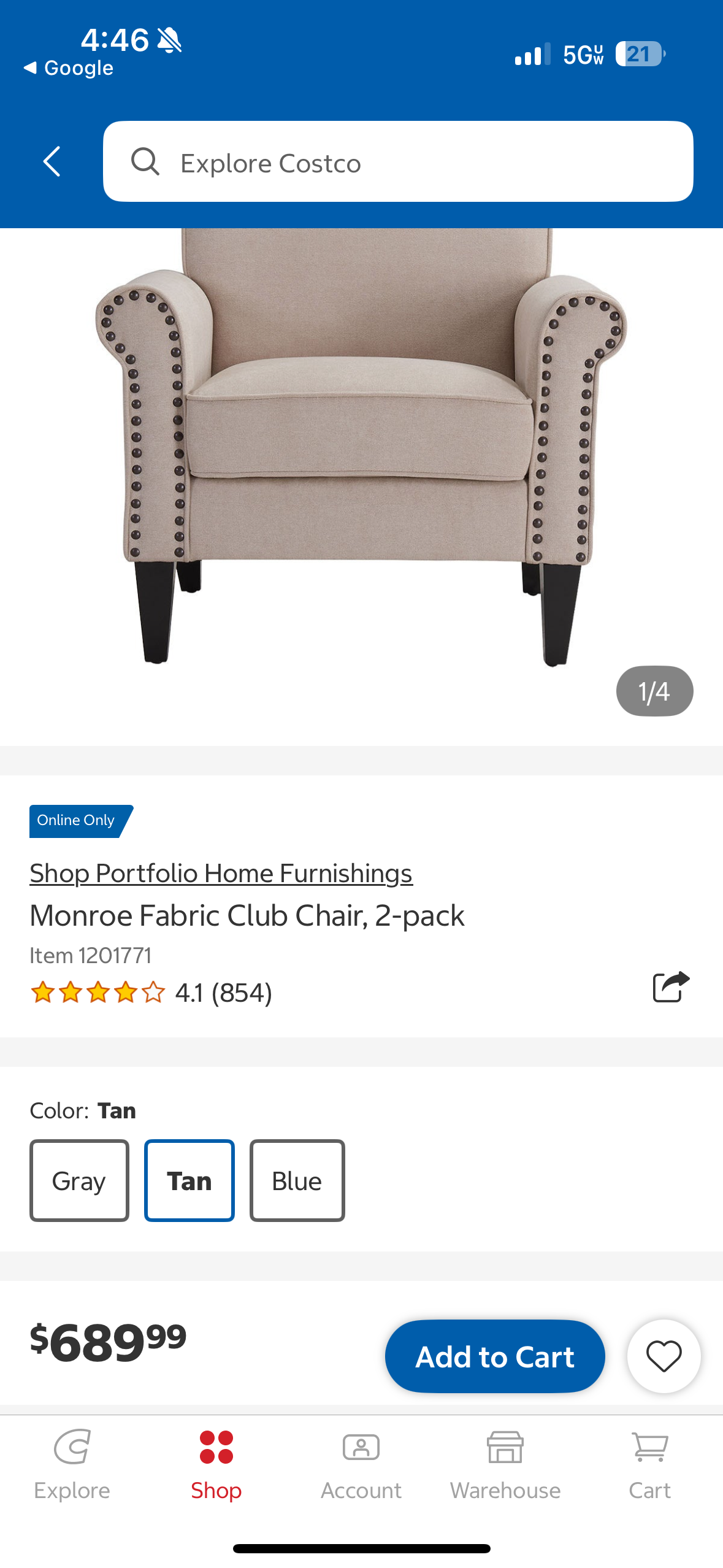 Monroe Fabric Club Chairs (Set of 2)
