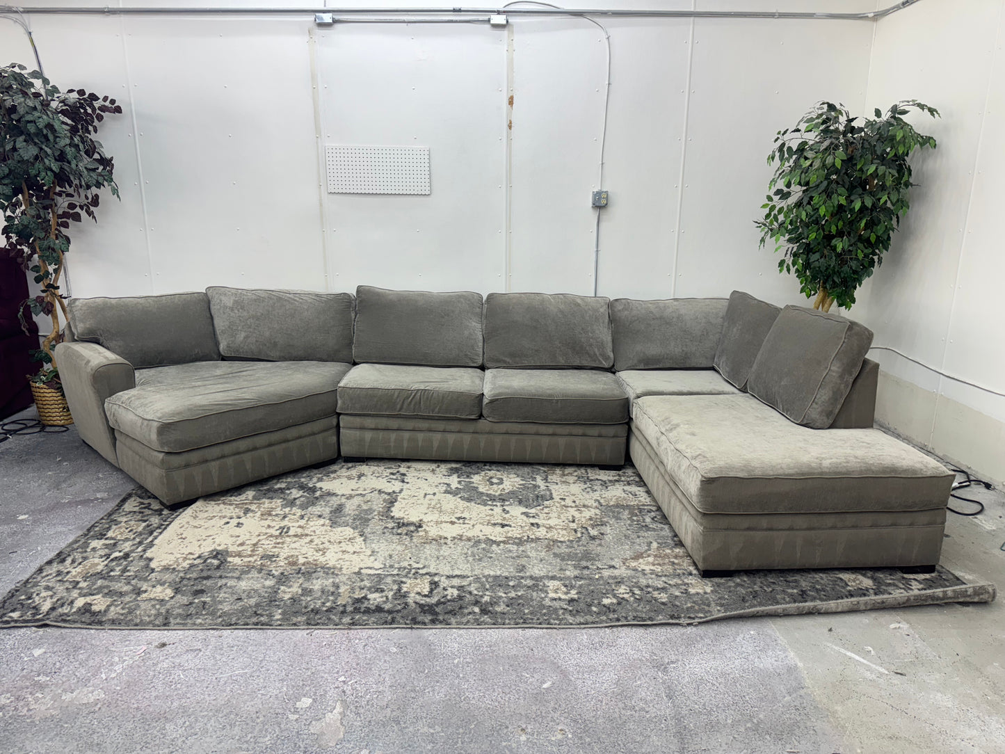 Sectional Couch – Gray L Shape Sectional Sofa with Cuddler