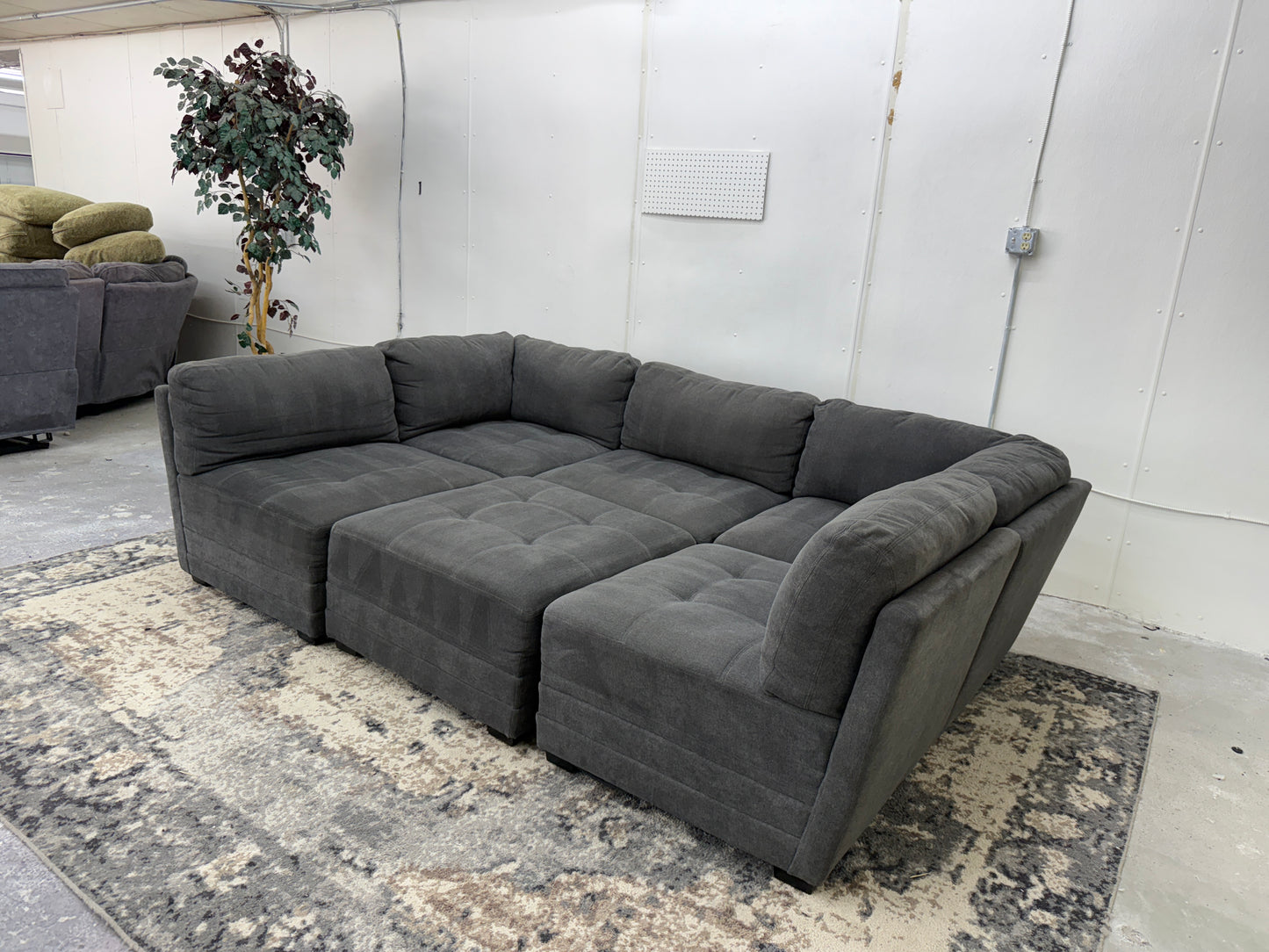 Gray 6 Piece Modular Sectional Sofa