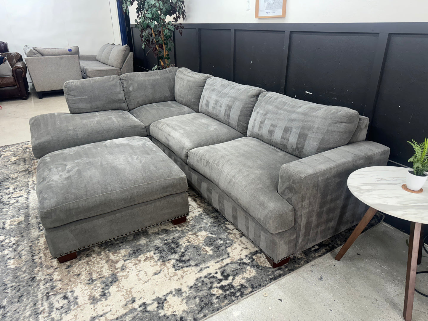 Gorgeous Gray Costco Penelope Sectional Couch and Ottoman