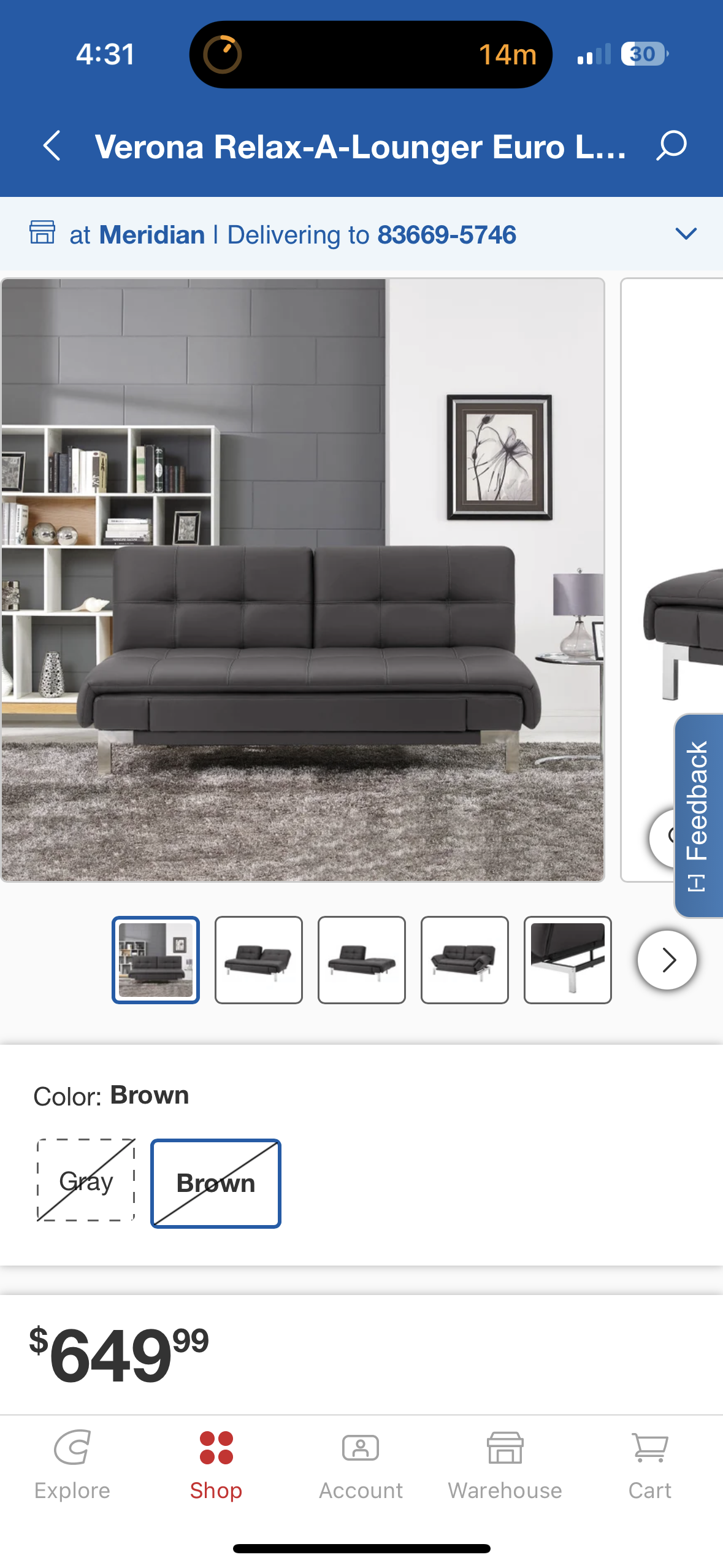 Verona Relax-A-Lounger Euro Lounger in Brown