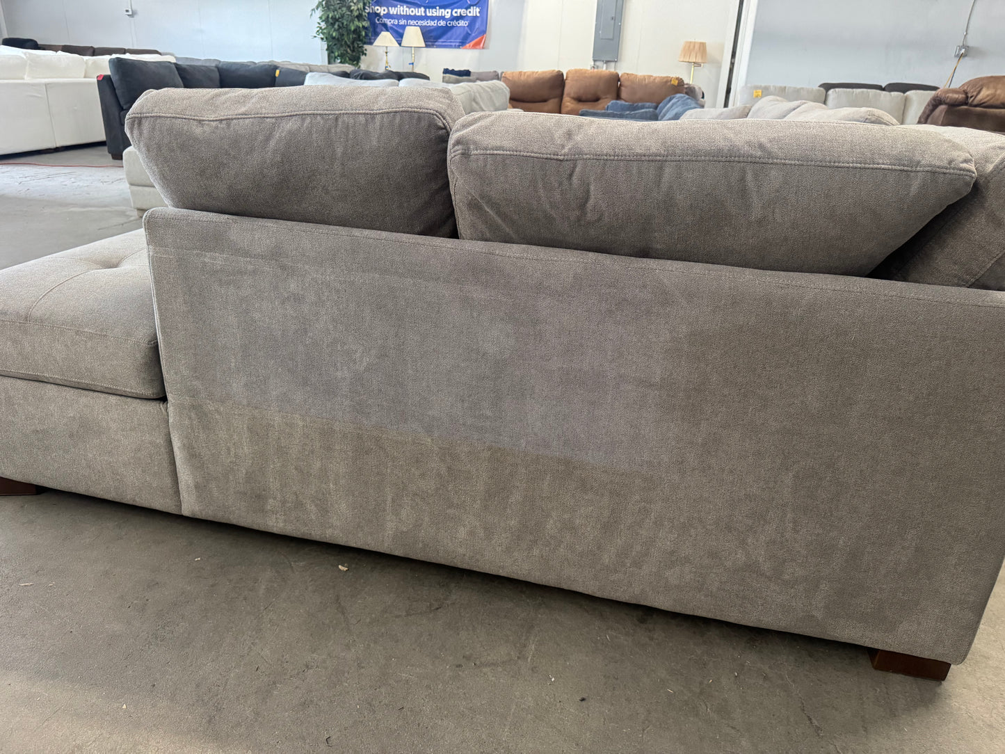 Gray L-Shaped Sectional with Two Electric Recliners