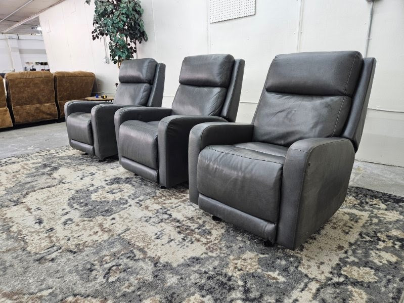 Stunning Gray Leather Recliner Chair (Price is each - many in stock!)