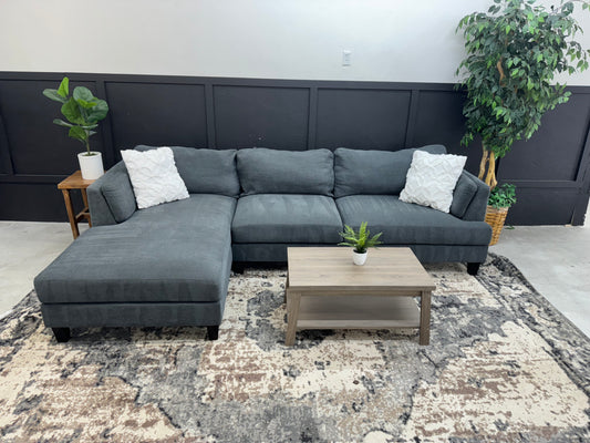 Large Gray Sectional Couch with Chaise