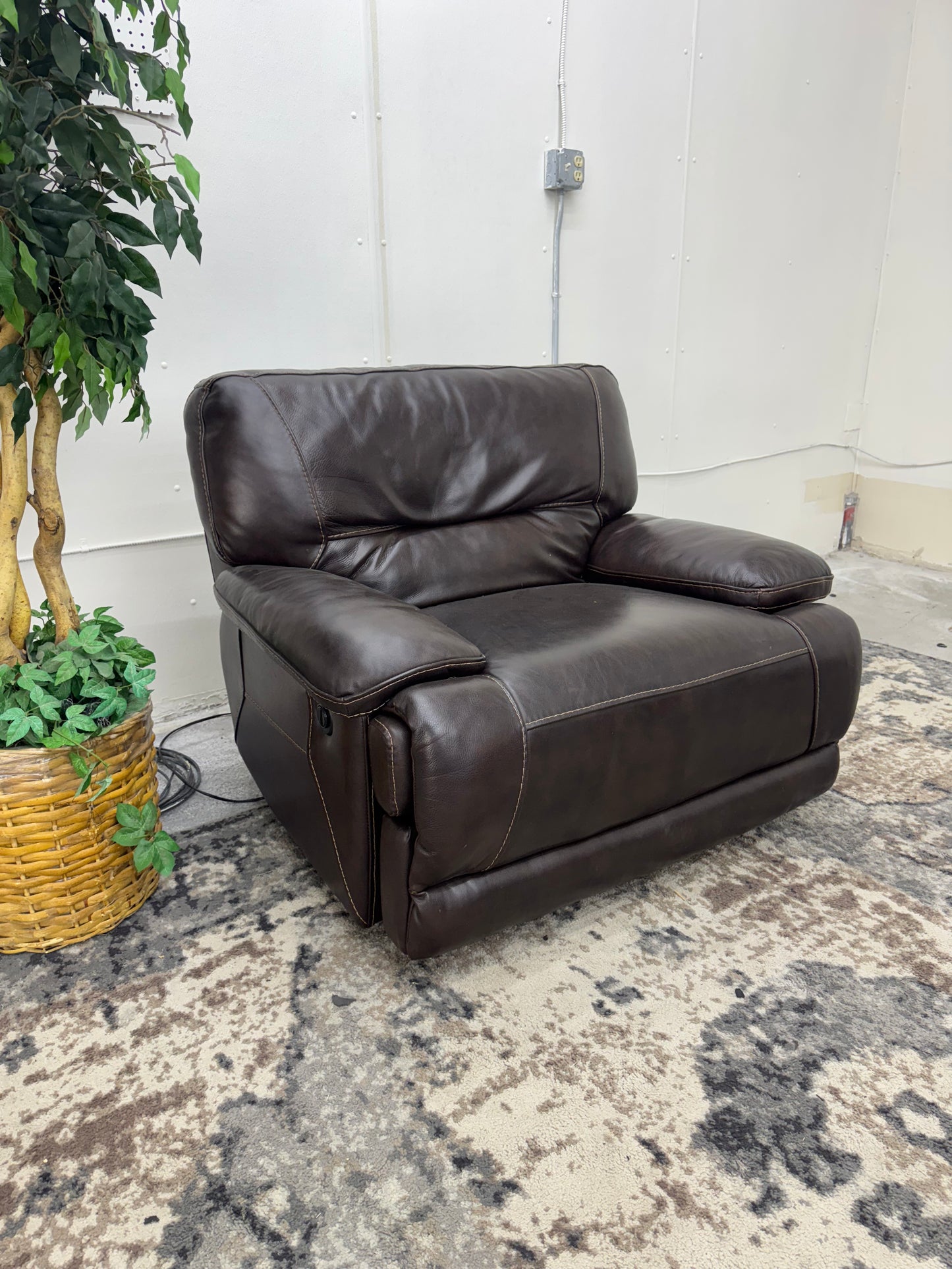 Brown Leather Armchair Recliner