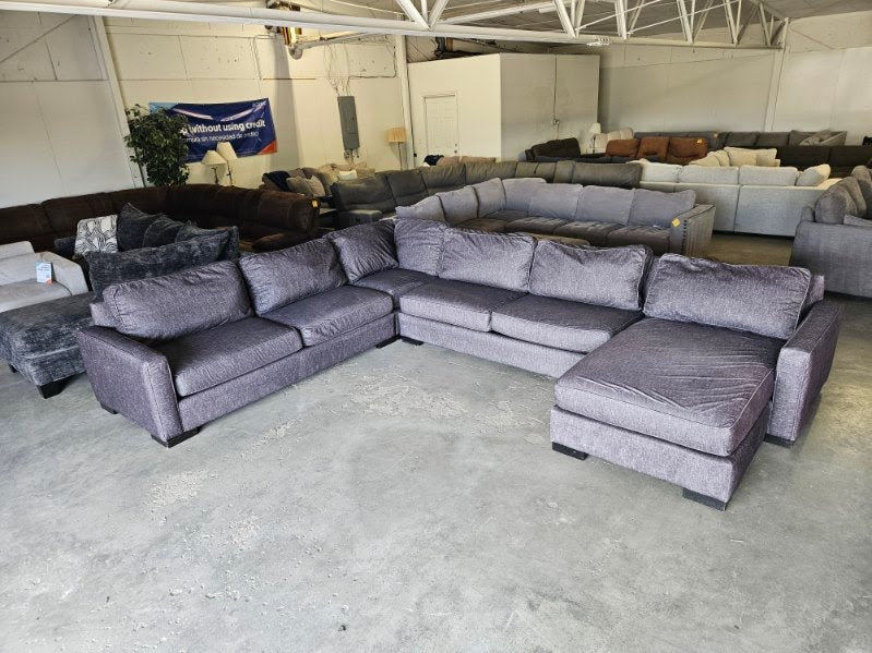Charcoal Gray U-Shaped Sectional
