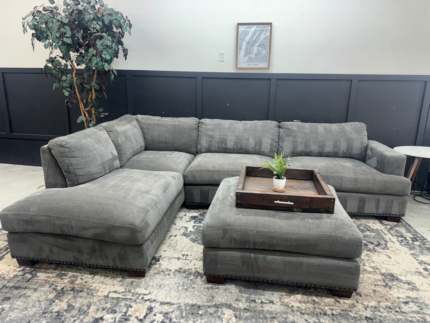 Gorgeous Gray Costco Penelope Sectional Couch and Ottoman