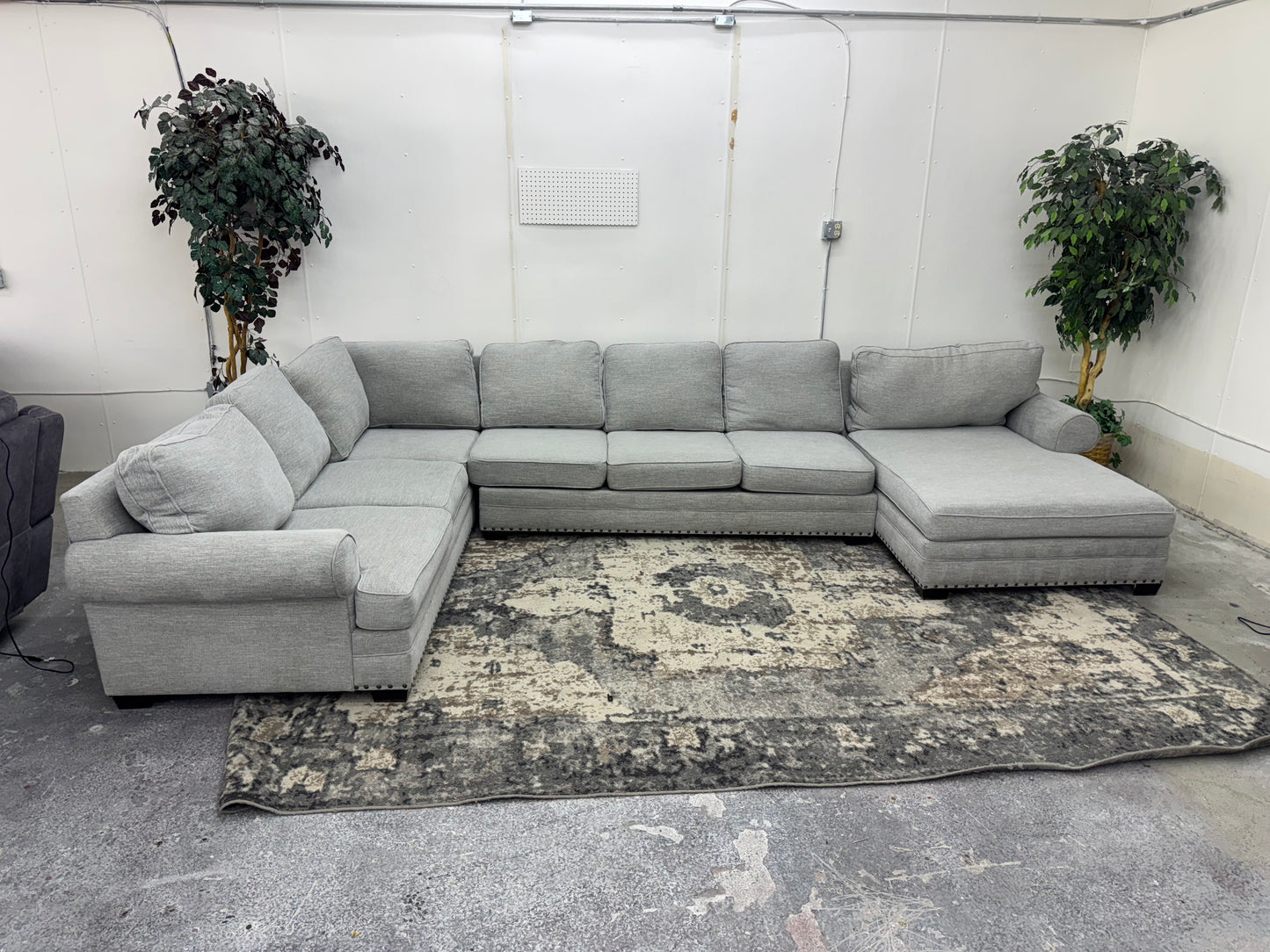 Light Gray U Shape Sectional Couch