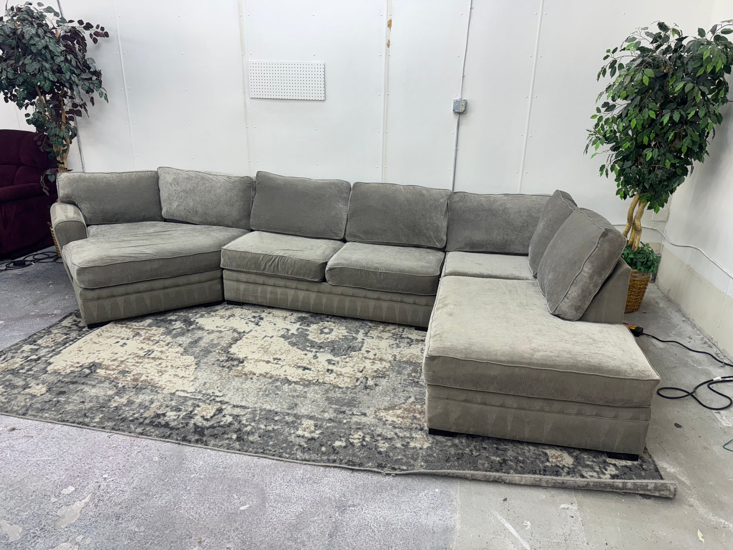 Sectional Couch – Gray L Shape Sectional Sofa with Cuddler