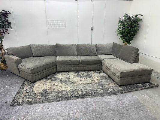 Sectional Couch – Gray L Shape Sectional Sofa with Cuddler