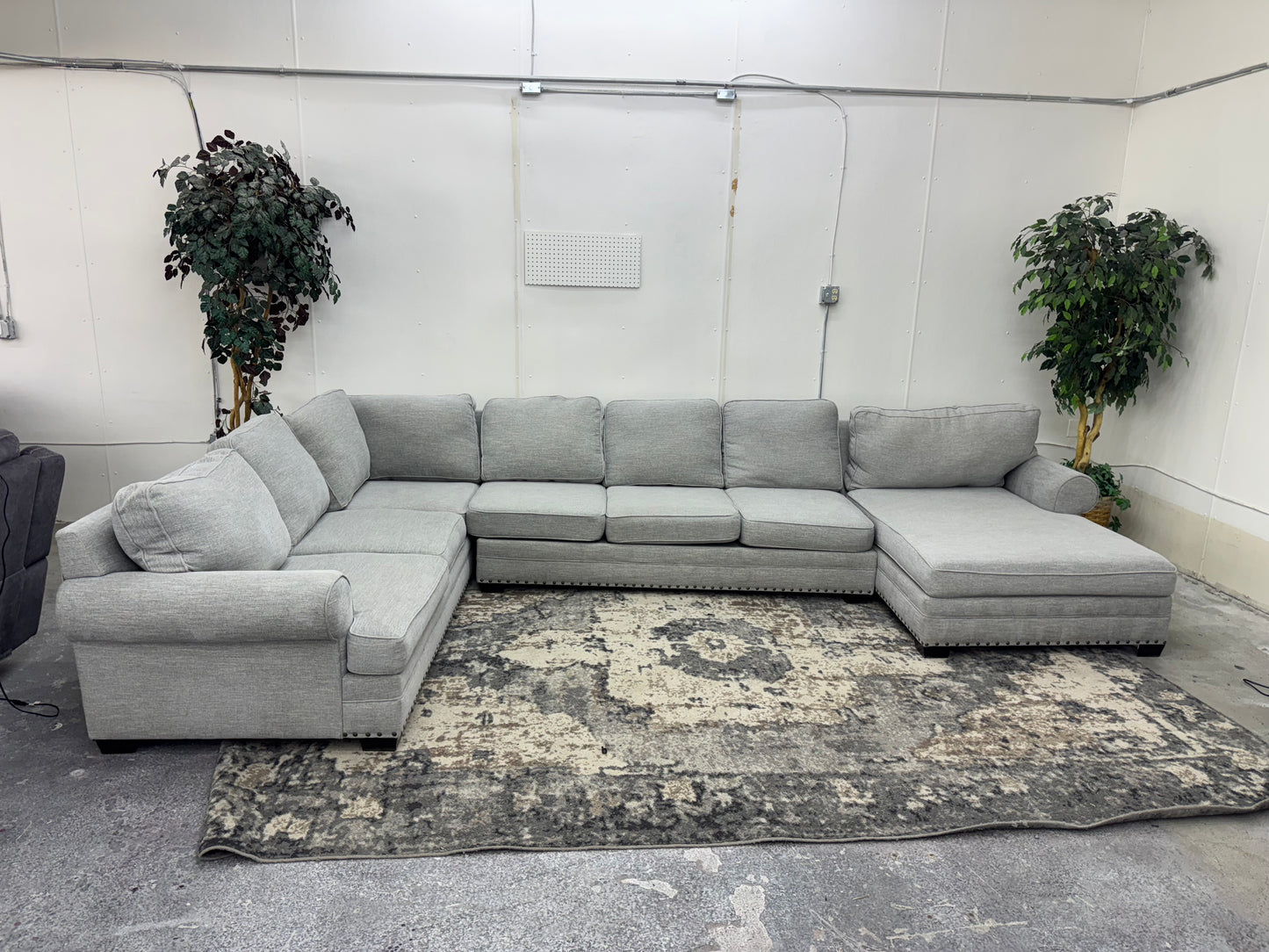 Light Gray U Shape Sectional Couch