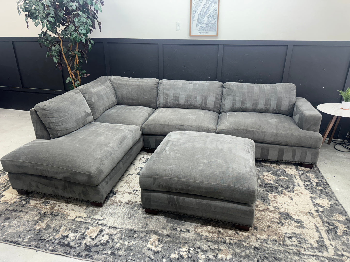 Gorgeous Gray Costco Penelope Sectional Couch and Ottoman
