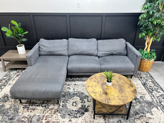 Mid-Century Modern Gray Sectional Couch