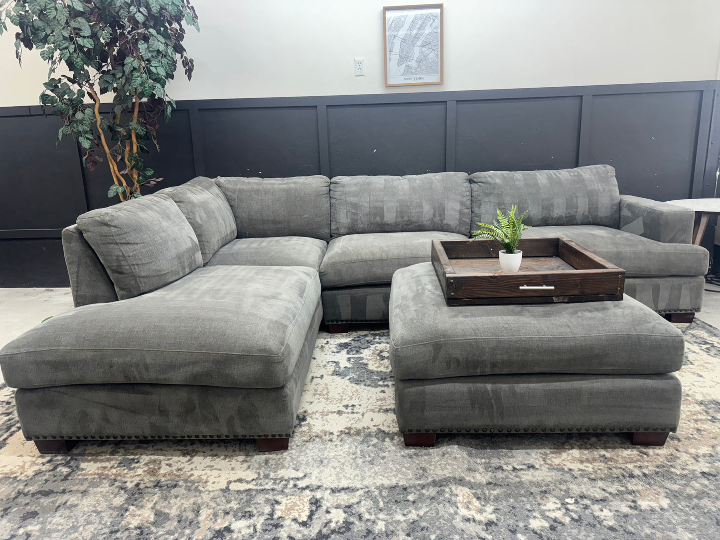 Gorgeous Gray Costco Penelope Sectional Couch and Ottoman