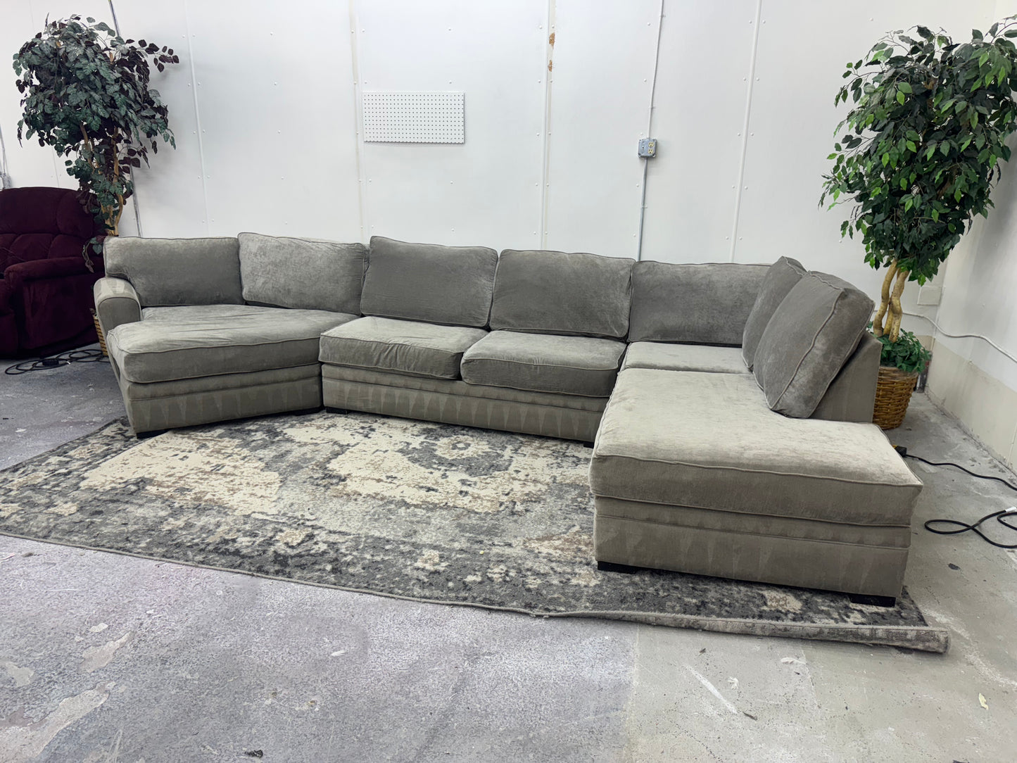 Sectional Couch – Gray L Shape Sectional Sofa with Cuddler