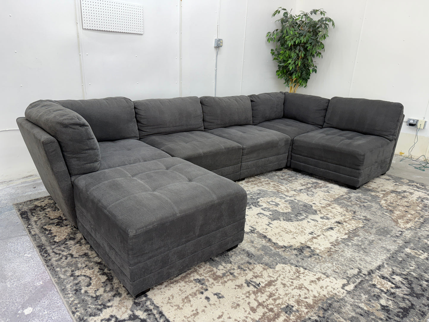Gray 6 Piece Modular Sectional Sofa