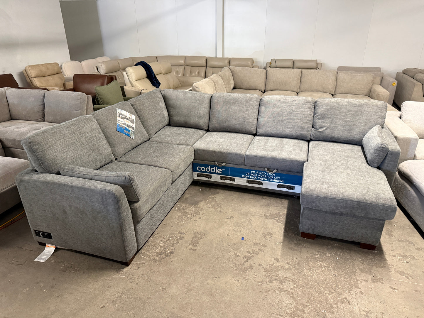LCoddle Luke Sleeper Sofa w/ Reversible Chaise and Storage