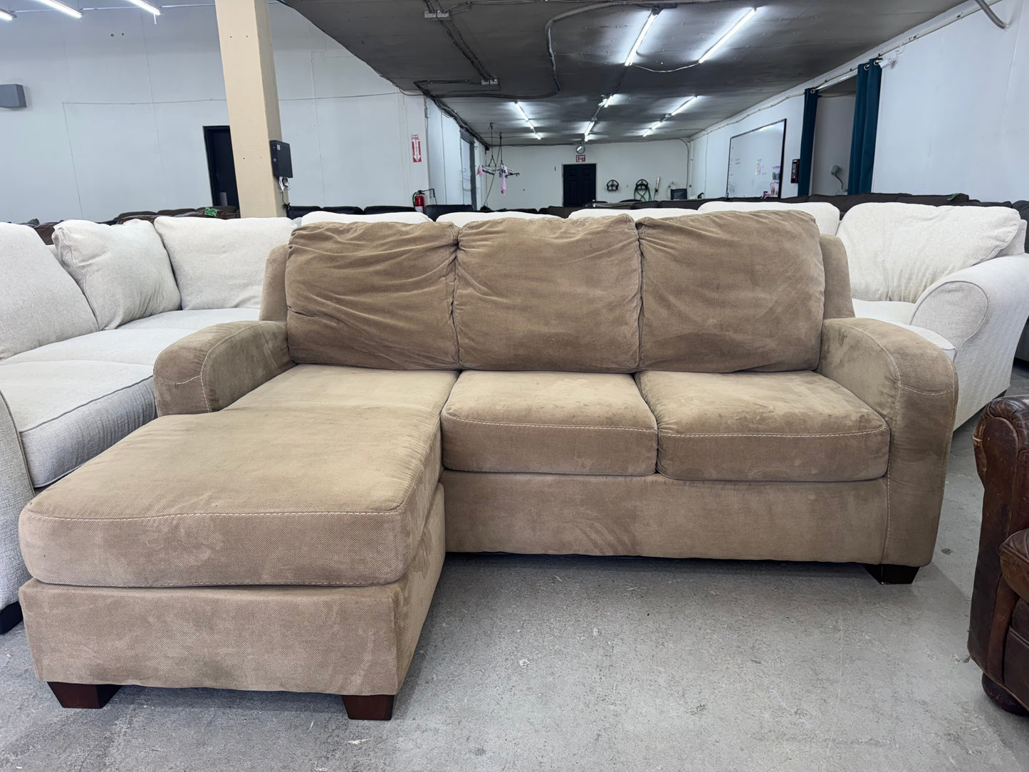 Tan Sectional with Reversible Chaise