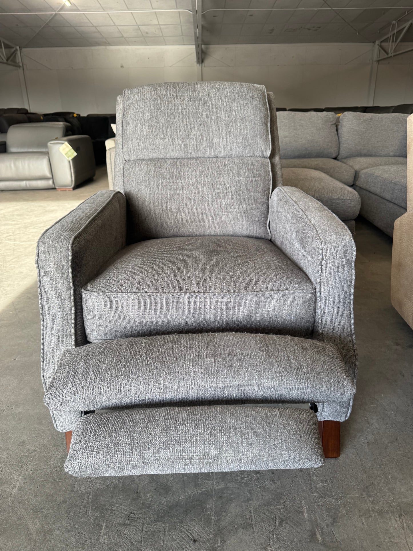 Gray Fabric Pushback Recliner