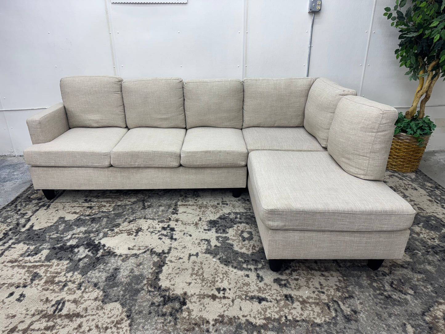 Beige L Shape Sectional Couch