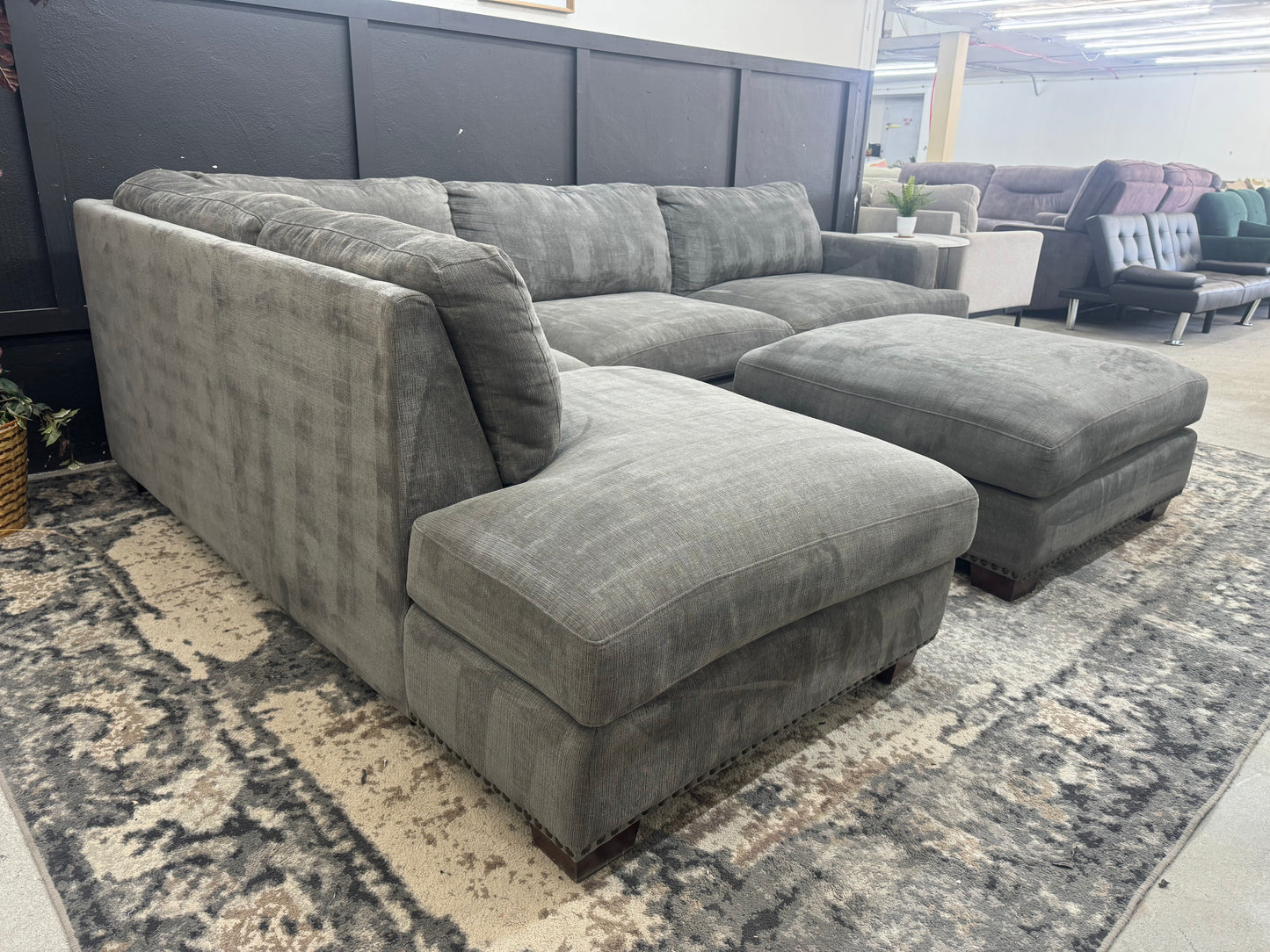 Gorgeous Gray Costco Penelope Sectional Couch and Ottoman