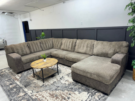Huge Brown / Gray U Shape Sectional Couch