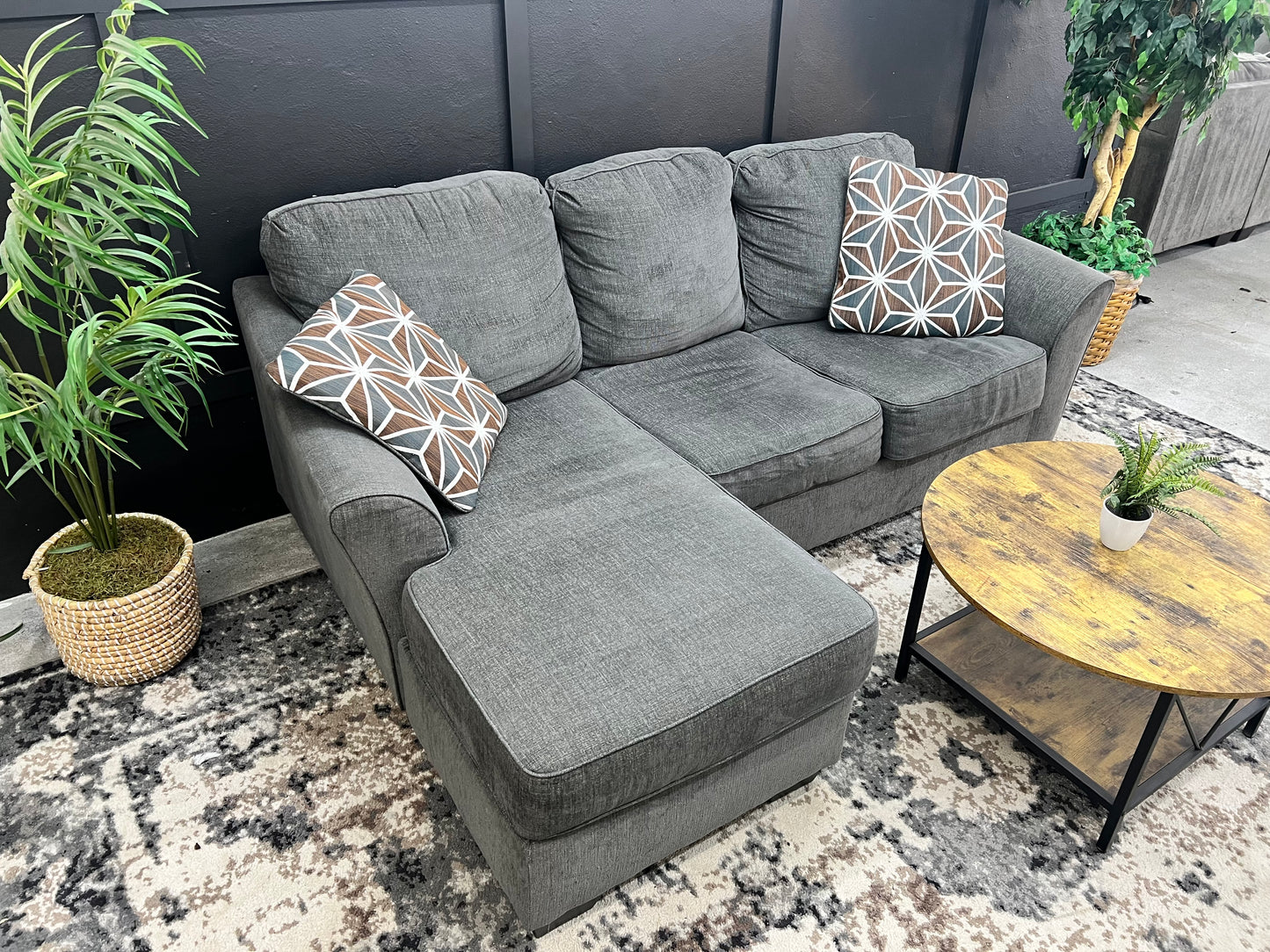 Cozy Gray Sectional Couch with Reversible Chaise