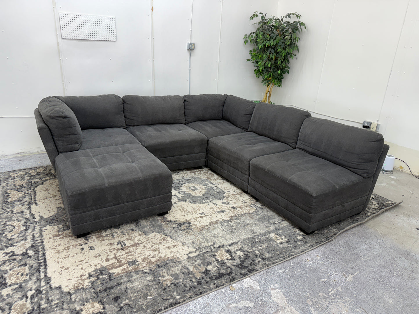 Gray 6 Piece Modular Sectional Sofa