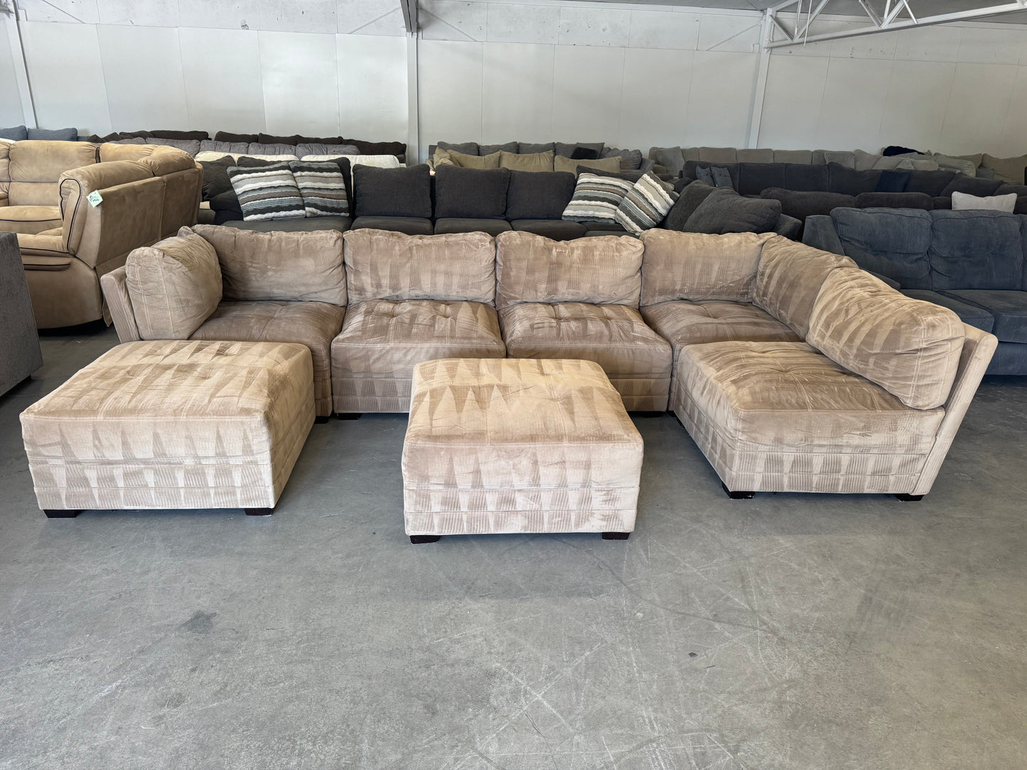 Boho Tan Modular Sectional Couch