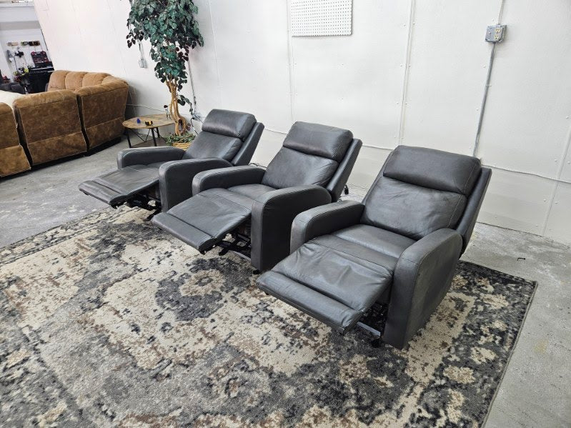 Stunning Gray Leather Recliner Chair (Price is each - many in stock!)