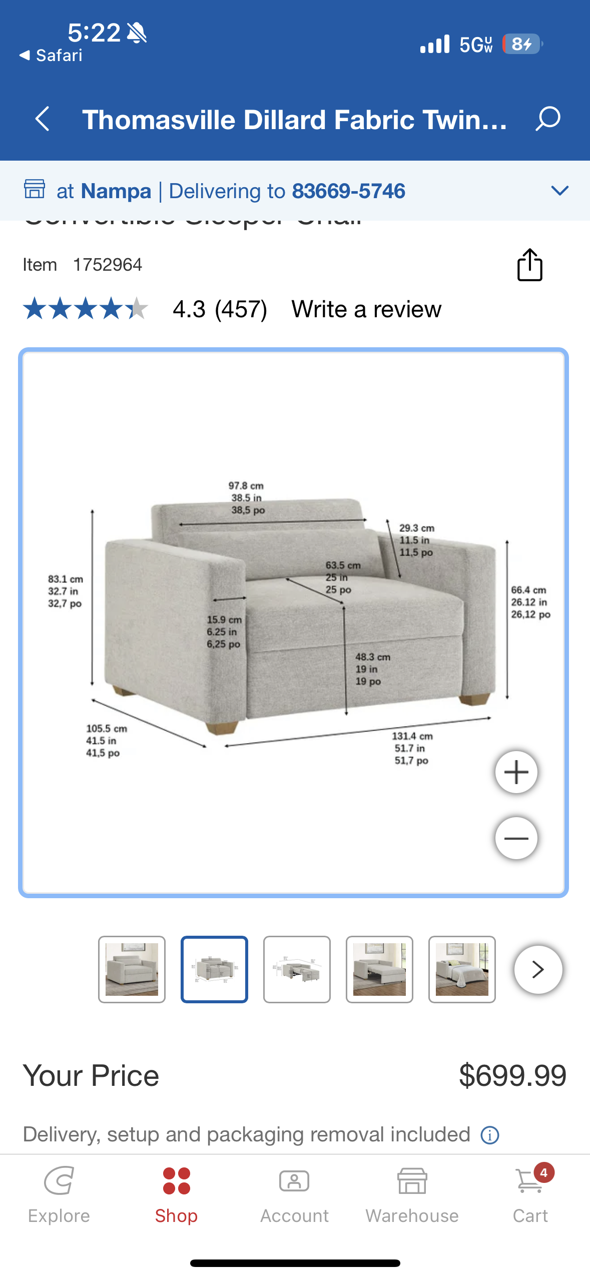 Beige Sleeper Chair – Dillard Sleeper Chair from Costco