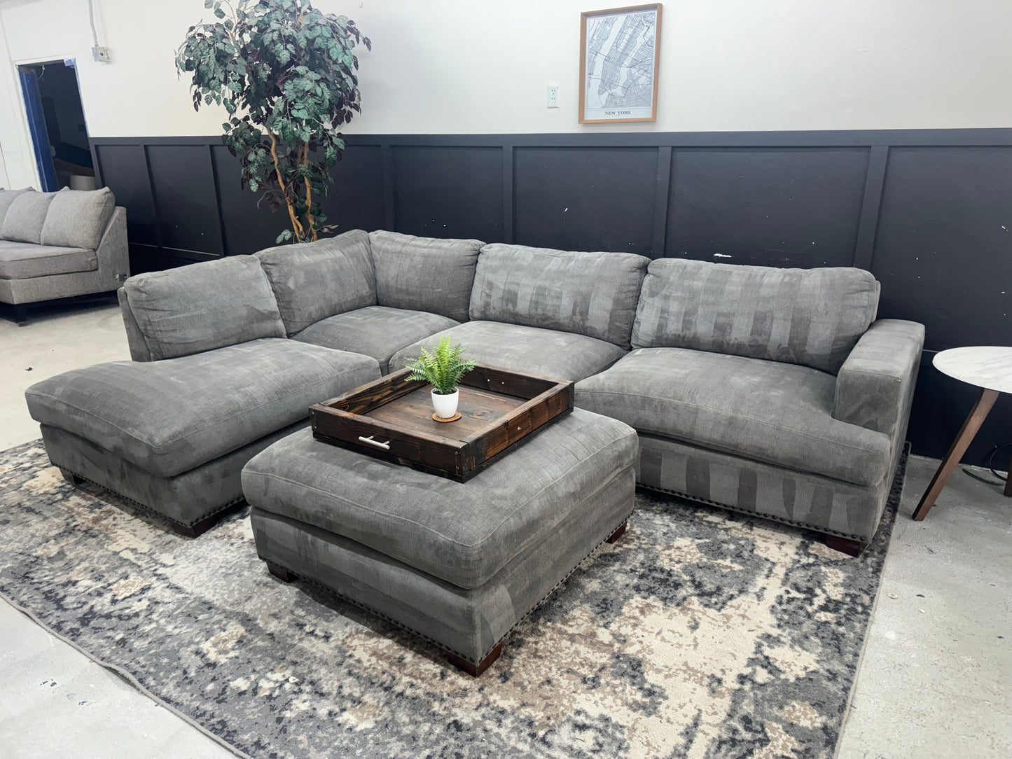 Gorgeous Gray Costco Penelope Sectional Couch and Ottoman