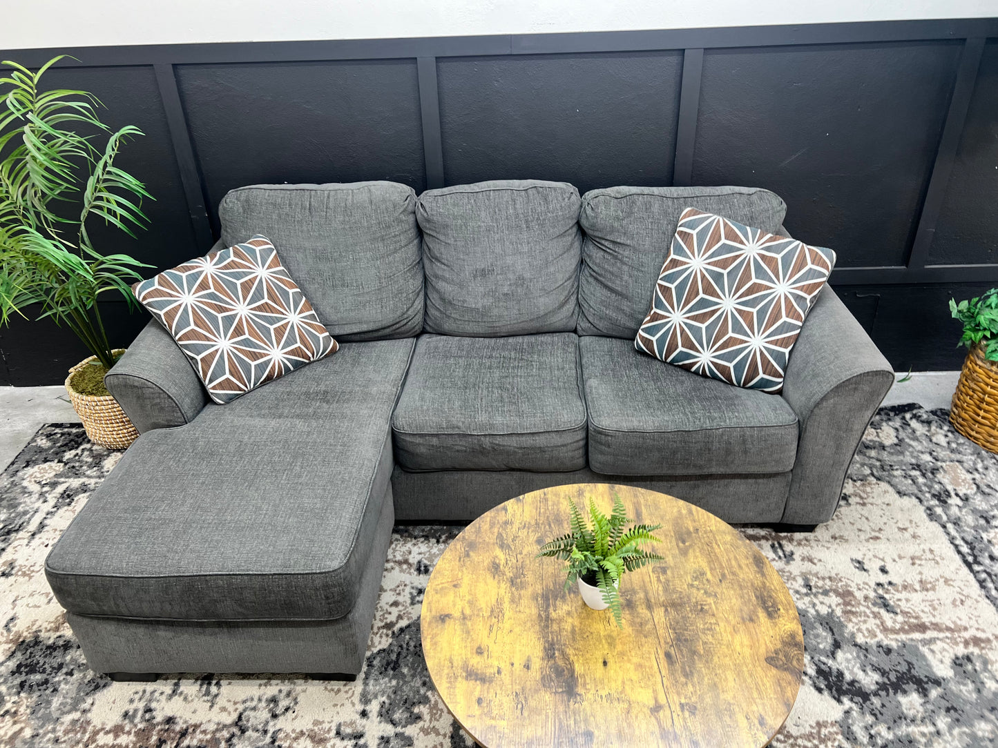 Cozy Gray Sectional Couch with Reversible Chaise