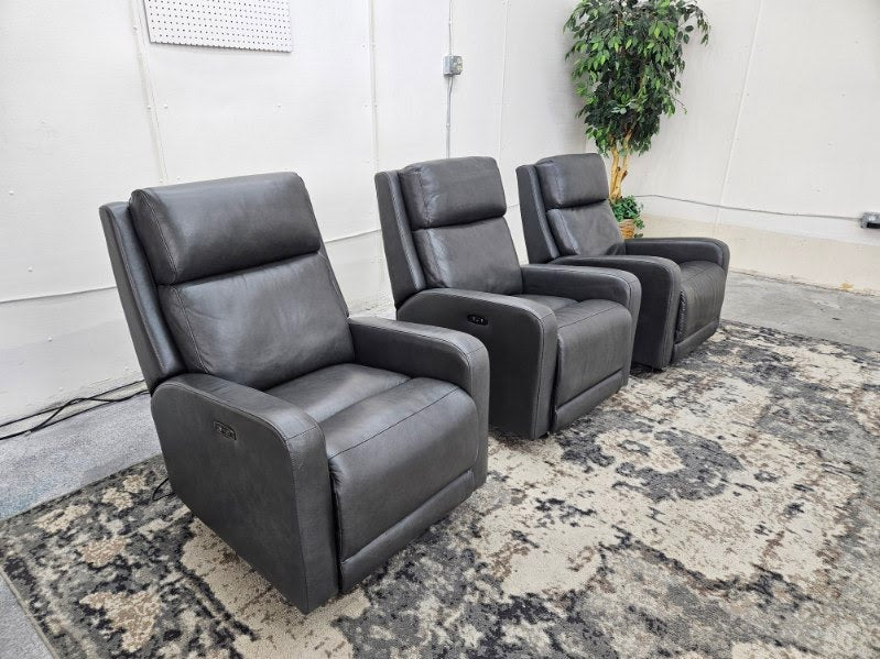 Stunning Gray Leather Recliner Chair (Price is each - many in stock!)